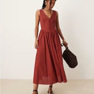 ASOS Midi corset style Dress with Button Detail